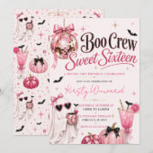 Invitation Équipage Boo Spooky Chic Sweet Seize Ans (Devant / Derrière)