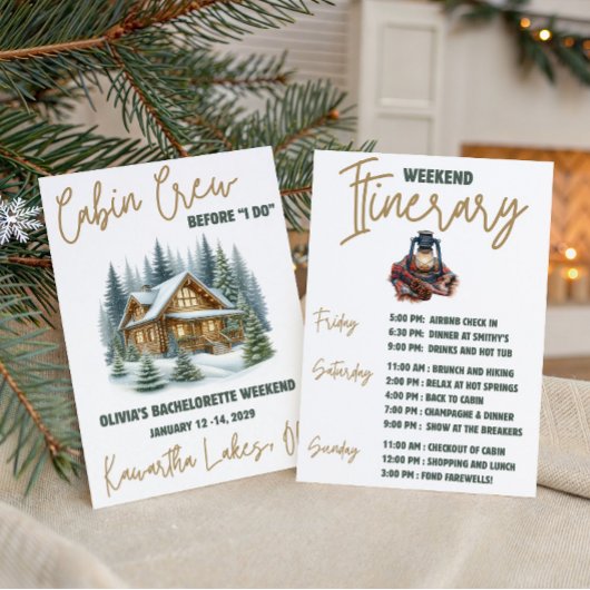 Invitation Équipage cabine avant moi! Week-end Bachelorette P