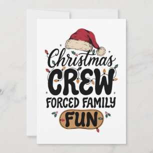 Invitation Équipage de Noël Chapeau de Père Noël de Fun famil