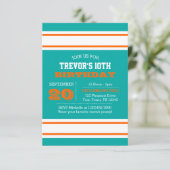 Invitation Équipe Aqua Orange et Blanc Anniversaire (Debout devant)