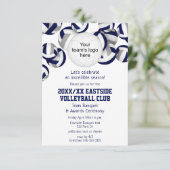 Invitation équipe bleu gris couleurs volleyball saison banque (Debout devant)