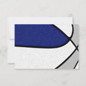 Invitation équipe bleue gris couleurs basket anniversaire (Dos)