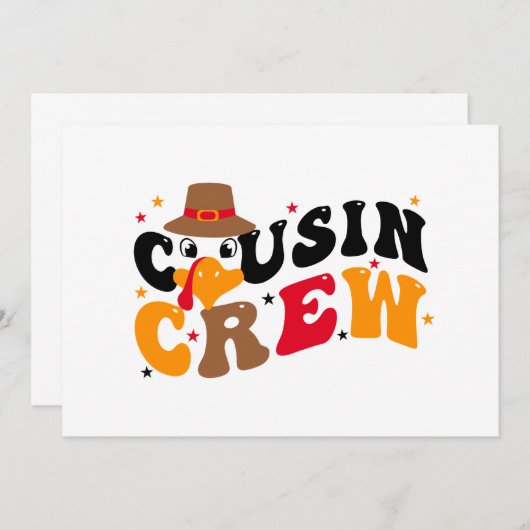 Invitation Équipe Cousin Thanksgiving (Devant / Derrière)