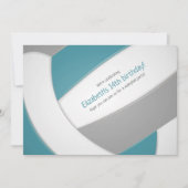 Invitation Équipe d'anniversaires de enfants de volley-ball g (Devant)