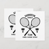 Invitation Équipe de badminton (Devant / Derrière)
