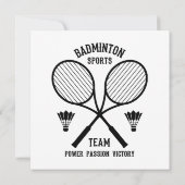 Invitation Équipe de badminton (Dos)