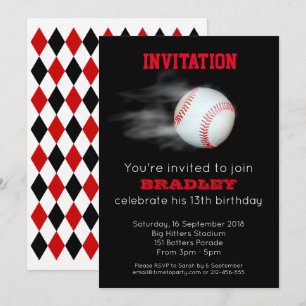 Invitation Équipe de baseball Pitch The Ball personnalisée et