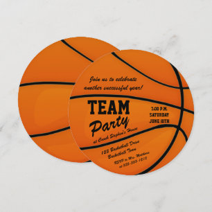 Invitation Équipe de basket-ball personnalisée