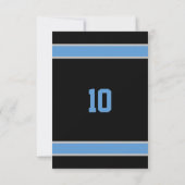 Invitation Équipe de Black et Silver Bleu clair Anniversaire (Dos)