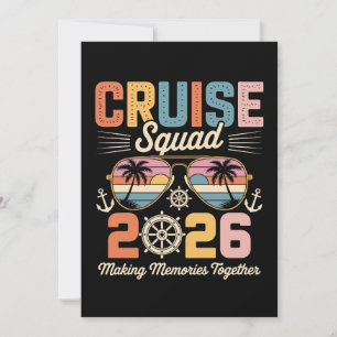 Invitation Équipe de croisière 2026 Vacances en famille Rétro