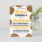 Invitation Équipe de football noir et or fête d'anniversaire (Debout devant)