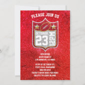 Invitation Équipe de football rouge et or Couleurs Quarterbac (Dos)