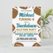 Invitation Équipe de football Turquoise et Gold Boys fête d'a (Debout devant)