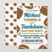 Invitation Équipe de football Turquoise et Gold Boys fête d'a (Devant / Derrière)