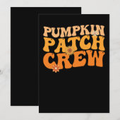 Invitation Équipe de la parcelle de citrouille Automne rétro (Devant / Derrière)