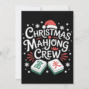 Invitation Équipe de Mahjong de Noël Casquette de Père Noël X