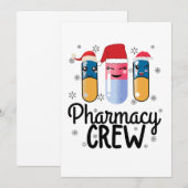 Invitation Équipe de pharmacie. T-shirt de Noël du pharmacien (Devant / Derrière)