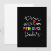 Invitation Équipe de rêve Citation de cinquième année Drôle P (Devant / Derrière)