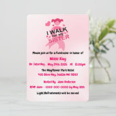 Invitation Équipe de soutien au cancer du sein Ruban rose Per (Debout devant)