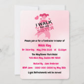 Invitation Équipe de soutien au cancer du sein Ruban rose Per (Devant)