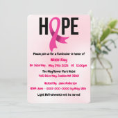 Invitation Équipe de soutien au cancer du sein Ruban rose Per (Debout devant)