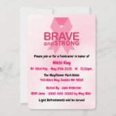 Invitation Équipe de soutien au cancer du sein Ruban rose Per (Devant)