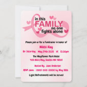 Invitation Équipe de soutien au cancer du sein Ruban rose Per (Devant)