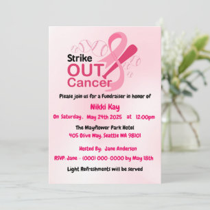 Invitation Équipe de soutien au cancer du sein Ruban rose Per