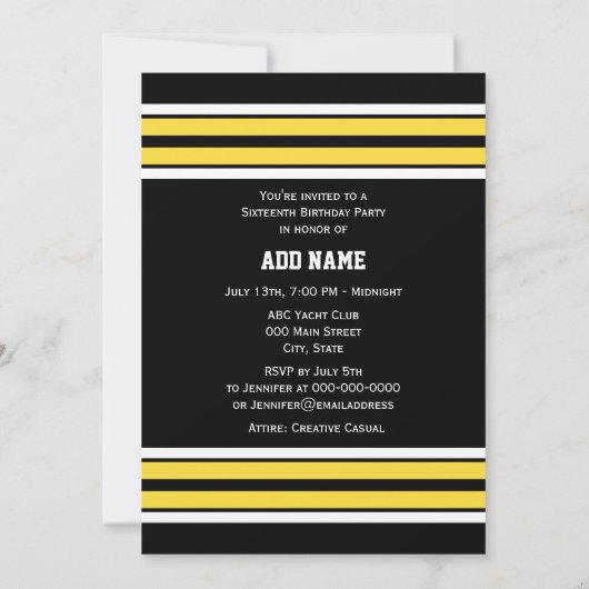 Invitation Équipe de strip-tease Jersey (Dos)