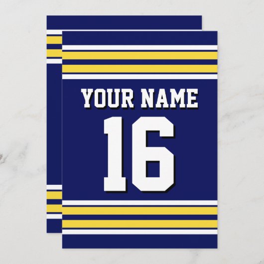 Invitation Équipe de stripes blanches de Jersey (Devant / Derrière)