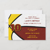 Invitation équipe d'or de maroon couleurs basket-ball anniver (Devant)