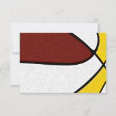 Invitation équipe d'or de maroon couleurs basket-ball anniver (Dos)