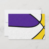 Invitation équipe d'or violet couleurs basket-ball anniversai (Dos)