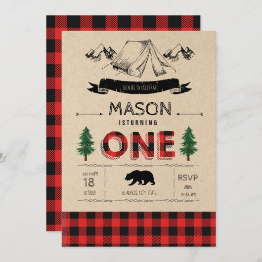 Invitation Équipe du camp de bûcherons (Devant / Derrière)