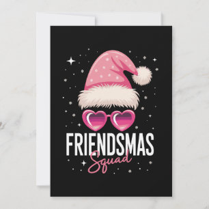 Invitation Équipe Friendsmas Noël Chapeau de Père Noël Rose C