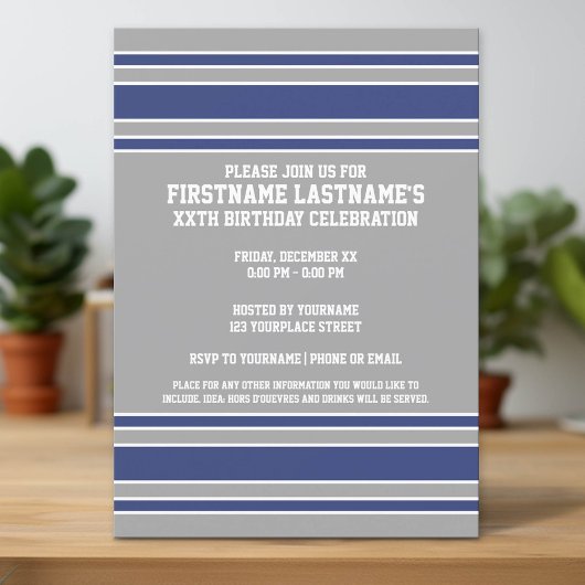 Invitation Équipe Jersey avec nom et numéro personnalisés