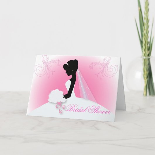 Invitation Équipe mariée Mariage gown Mariée mariée silhouett (Devant)