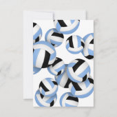 Invitation équipe noire de bleu lt couleurs volley-ball (Dos)