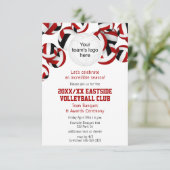 Invitation équipe noire rouge couleurs volleball saison banqu (Debout devant)