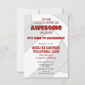 Invitation équipe noire rouge couleurs volleball saison banqu (Devant)