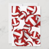 Invitation équipe rouge couleurs volleyballs anniversaire de  (Dos)