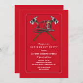 Invitation Équipement de pompier (Devant / Derrière)