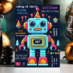 Invitation équipement garçon mignon Toy drôle robot premier 1<br><div class="desc">Préparez-vous à une fête incroyable avec notre Jouet de mignonne Garçon Funny Robot First 1st Birthday Invitation! Rejoignez-nous pour une journée remplie de rires, d'adorables conceptions de robots et de plaisir ludique pour célébrer le premier anniversaire de votre petit. Cette invitation ouvre la voie à une fête aussi charmante que...</div>