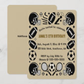 Invitation Équipement sportif modifiable Anniversaire (Devant / Derrière)