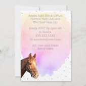 Invitation Équitation Anniversaire Fête Animal Plutôt Rose (Dos)