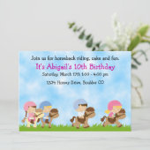 Invitation Équitation Anniversaire Invitation, Filles & Garço (Debout devant)