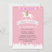 Invitation Équitation Équitation Horse Racing Party Rose Anni (Devant)