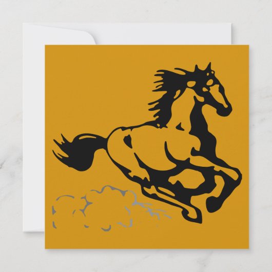 Invitation Équitation et gâteau fête d'anniversaire (Dos)