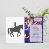 Invitation équitation féminine cheval - Choisir la couleur ar (Debout devant)