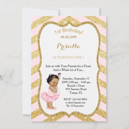 Invitation ęr FILLE d'anniversaire, ęr anniversaire de (Devant)